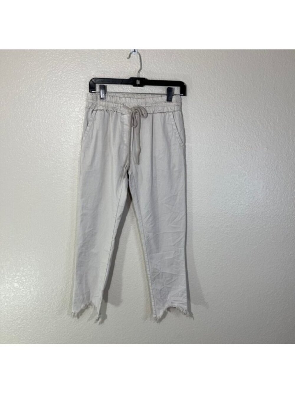 Venti6 Beige Frayed Hem Jogger Pants Medium M